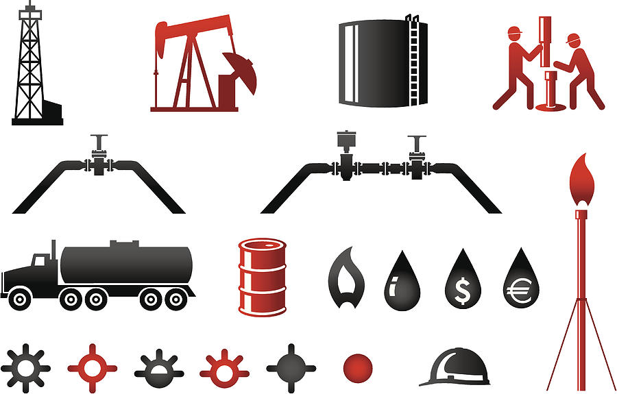 Oil and Gas Industry Icons Series 2 Drawing by Nashrambler