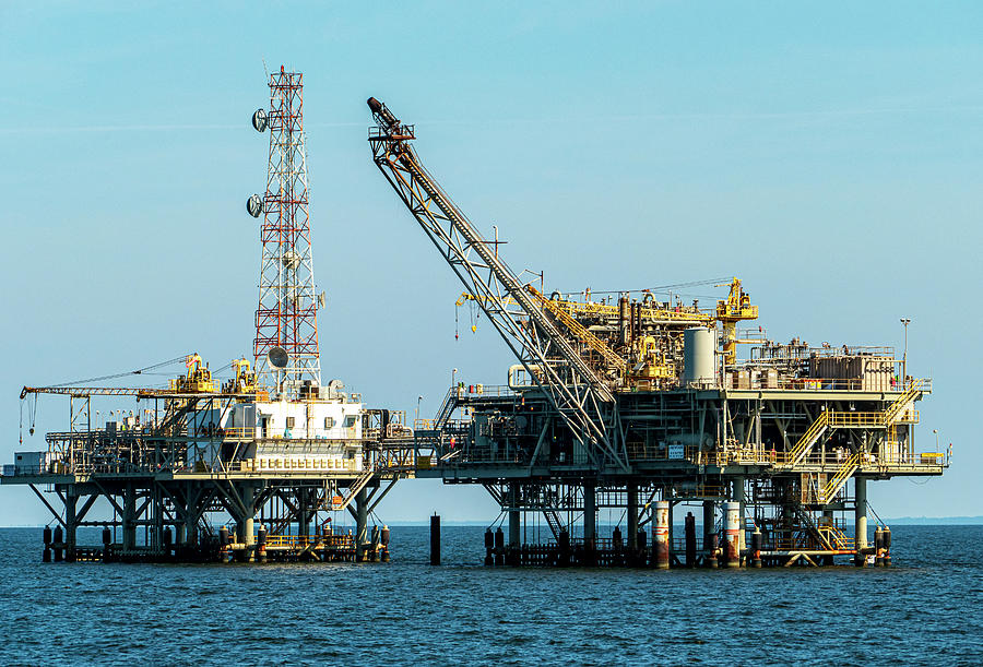 Oil And Gas Rigs In The Gulf Waters Photograph