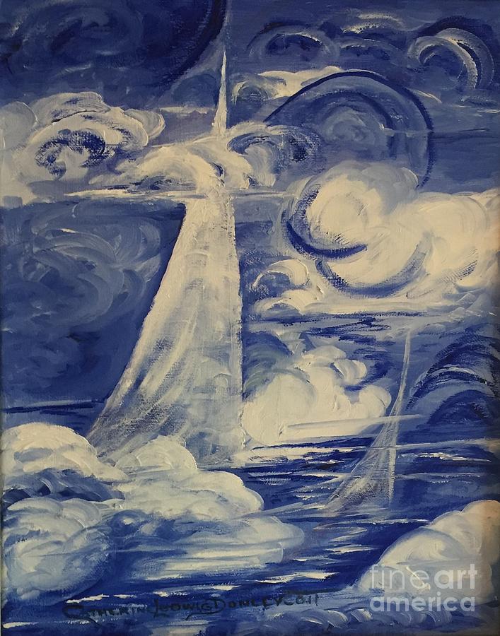 Abstract Sky Sailing Painting by Catherine Ludwig Donleycott