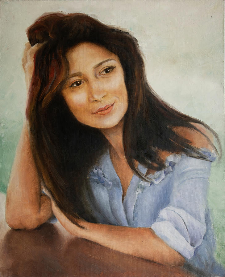 oil painting of lady