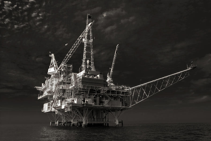 Oil Platform Portrait Off The Southern California Coast Photograph by John A Rodriguez