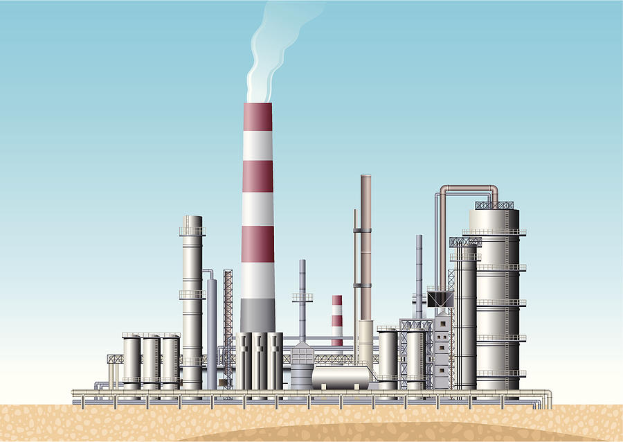 Oil Refinery Drawing by Youst