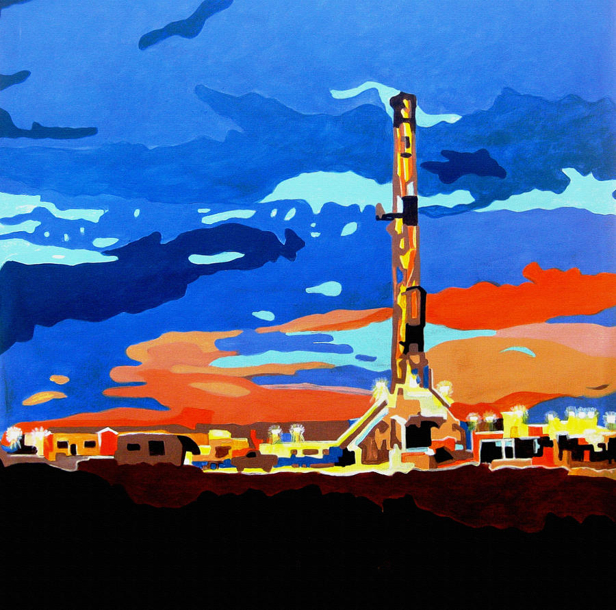 Dallas Painting - Oil Rig by Diana Moya