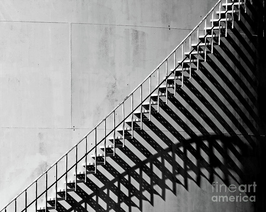 Oil Storage Tank Shadow Stairs Photograph by Pete Klinger