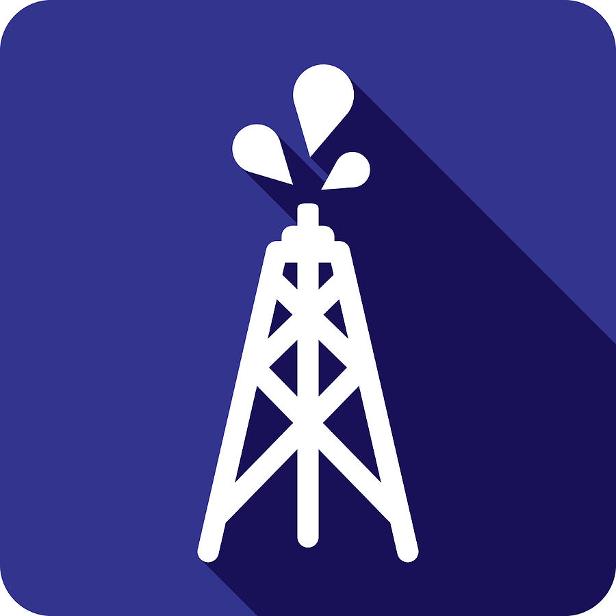 Oil Tower Icon Silhouette Drawing by JakeOlimb
