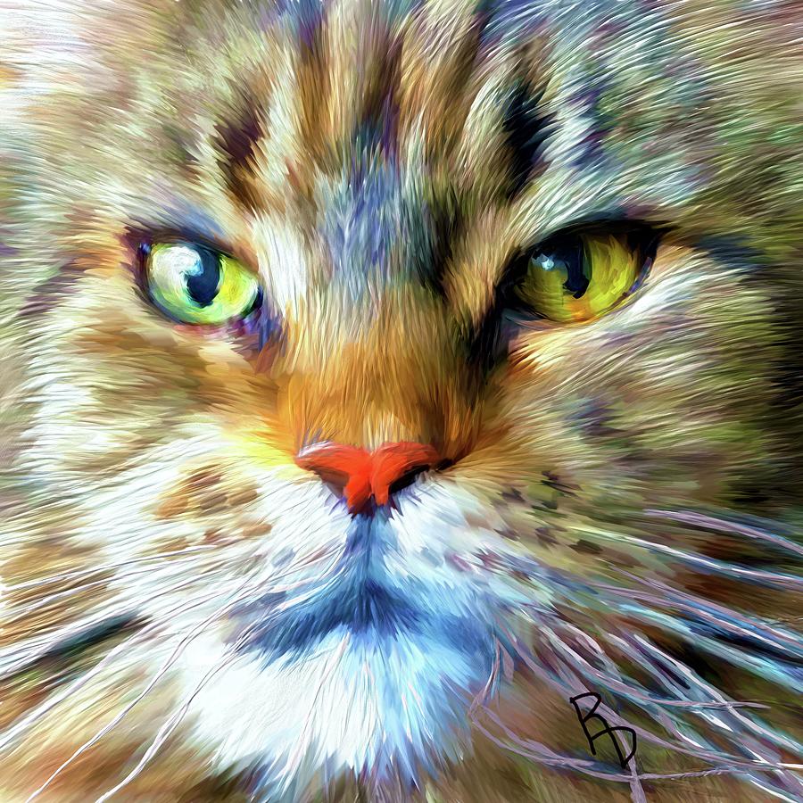 Ojos del Gato Verde Digital Art by Ric Darrell