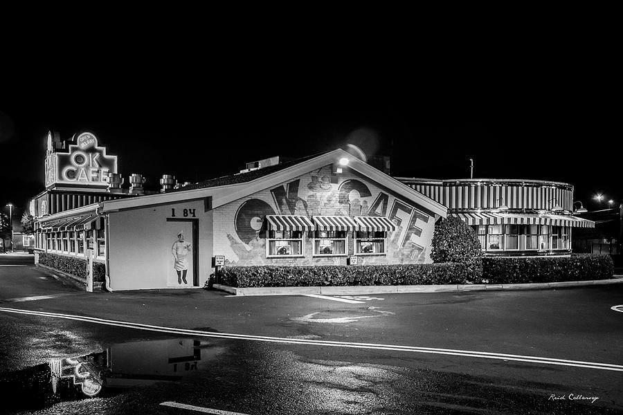 OK Cafe Classic Eatery 3 B W Atlanta Buckhead GA Architectural Art Photograph by Reid Callaway