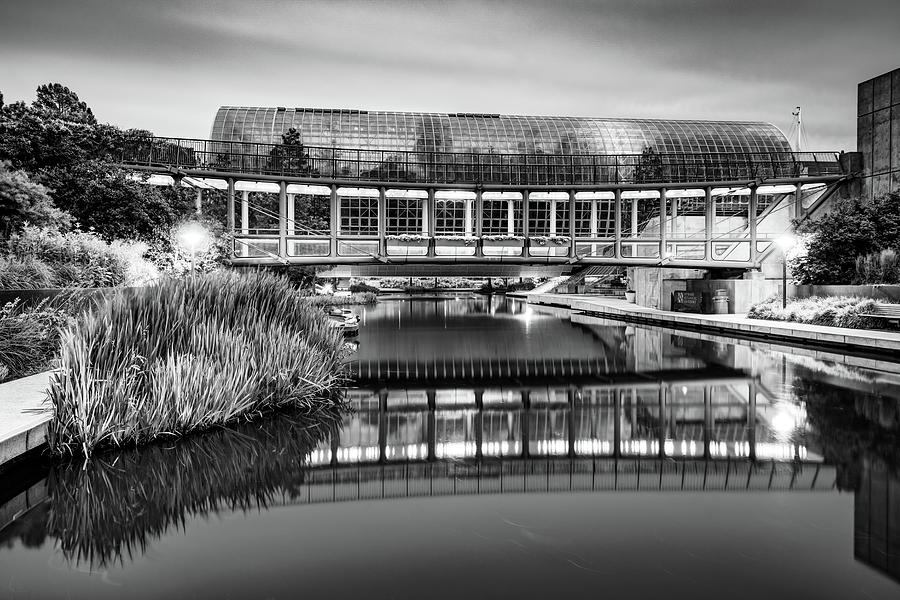 Oklahoma City Crystal Bridge and Botanical Gardens in Black and White Photograph by Gregory Ballos