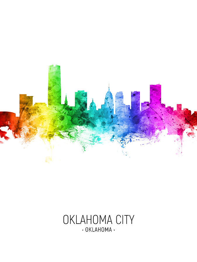 Oklahoma City Skyline #19 Digital Art by Michael Tompsett