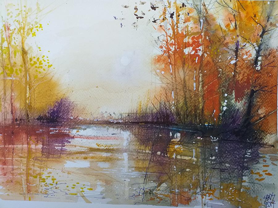 Oktober lights and colors Painting by Lorand Sipos
