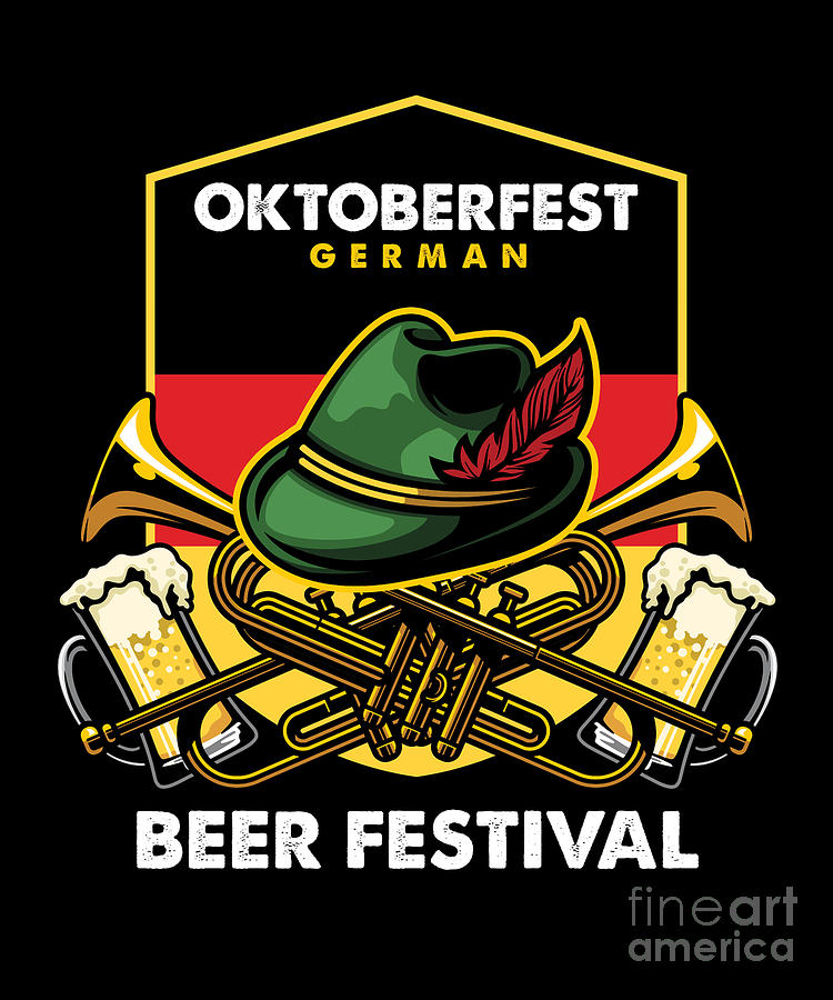 Oktoberfest German Beer Festival Draft Beer Pretzel gift Digital Art by ...