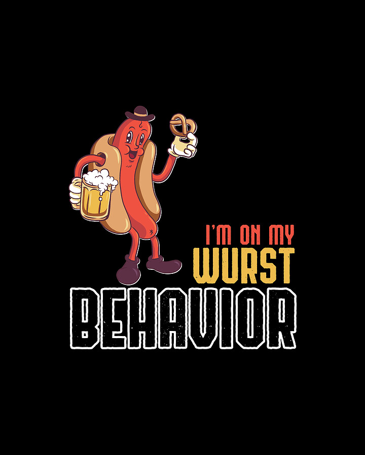 Oktoberfest Wurst Behavior Beer Drinking Gift Digital Art by Haselshirt