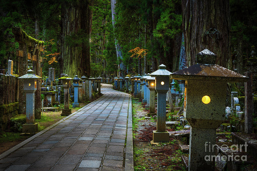 Architecture Photograph - Okunoin Pathway by Inge Johnsson