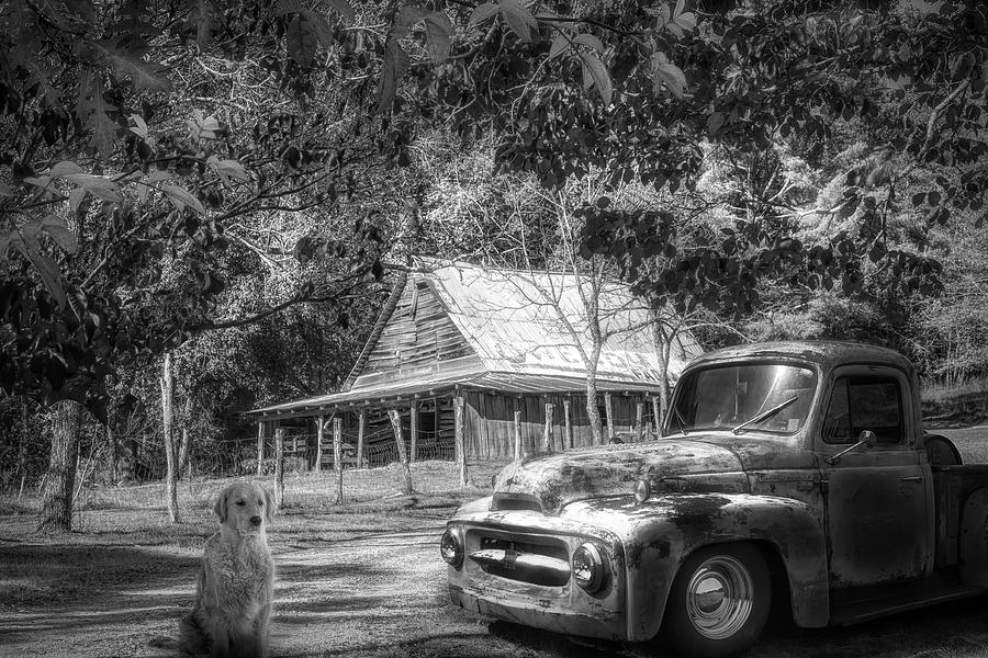 Ol Country Rust and Ready Black and White Photograph by Debra and Dave Vanderlaan