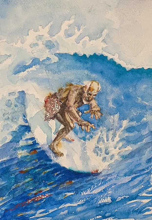 Ol Man and the Surf Painting by Jackson Ordean