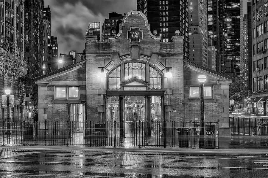 Old 72nd Street Subway Station Bw Photograph