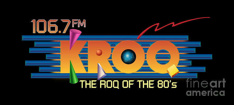 Primary Colors Digital Art - Old 80s KROQ Logo by Glen Evans
