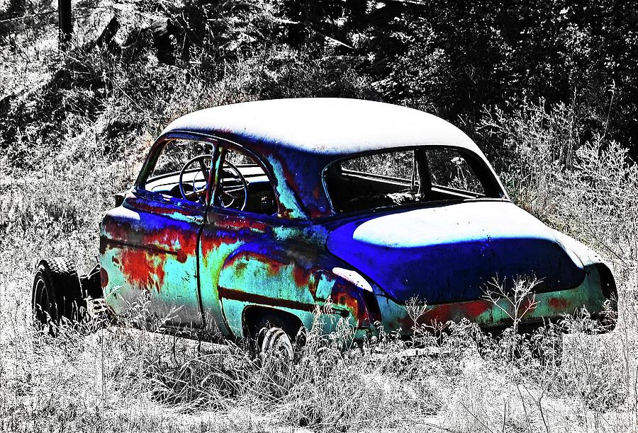 Old Abandon Car  Digital Art by Fred Loring
