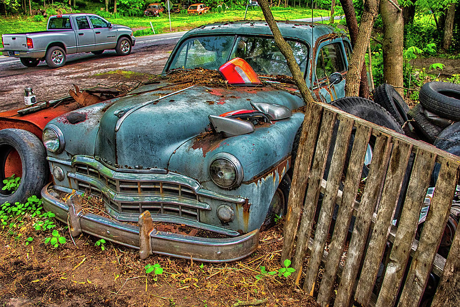 Old Abandon Junk Car Photograph by Alan Goldberg