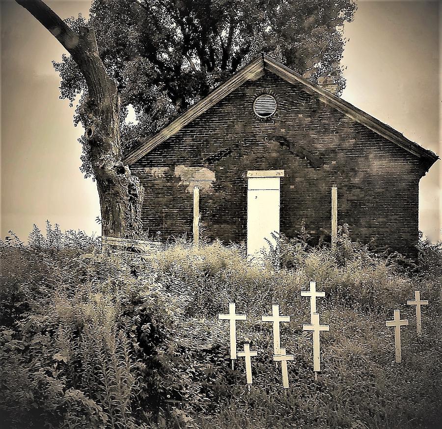 Old Abandoned Church and Grave Markers Photograph by Elizabeth ...