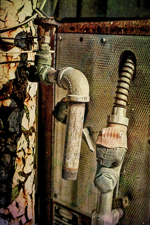 Old Abandoned Gas Pump Detail Photograph Photograph by Ann Powell