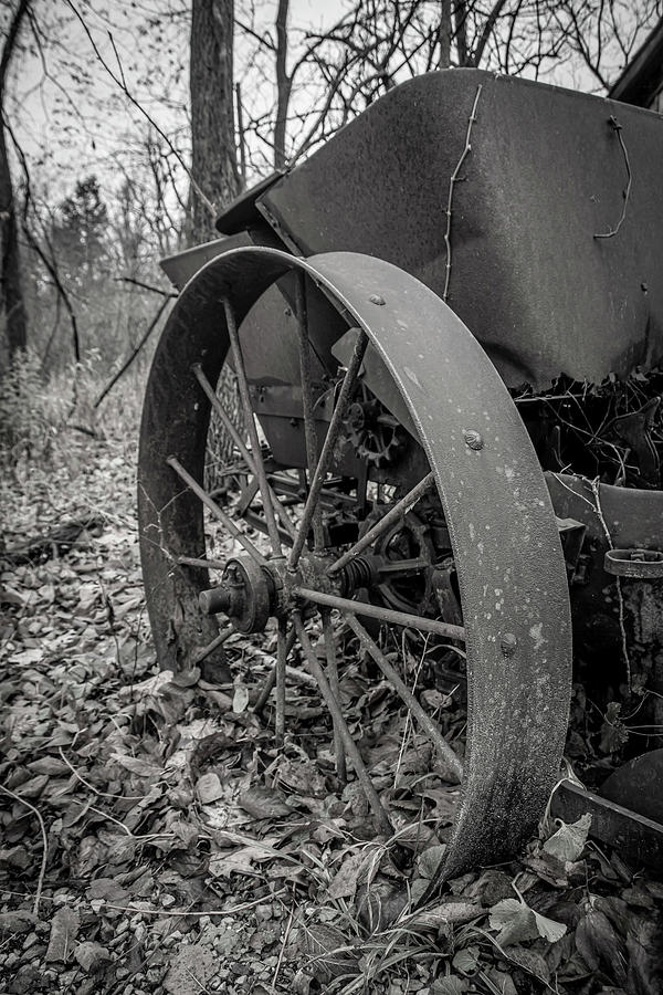 Vintage Photograph - Old Abandoned Rusting Farming Equipment by John Twynam