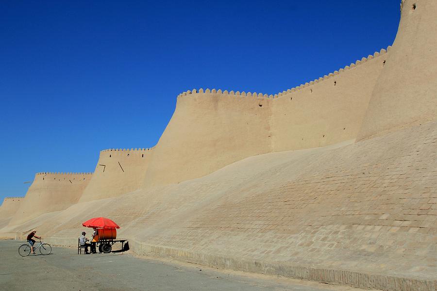 Old adobe walls of Khiva, Uzbekistan Photograph by Frans Sellies