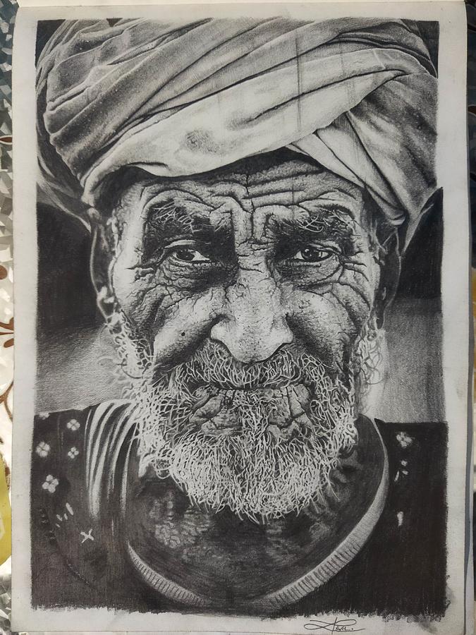 Old age Drawing by Rahul Shakya - Fine Art America