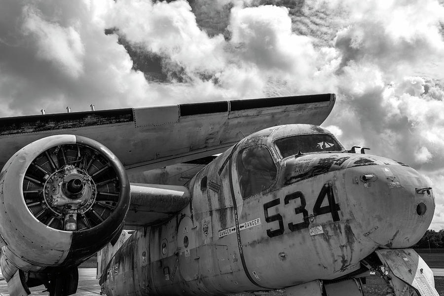 Old Airplane in Black and White Photograph by Carolyn Hutchins