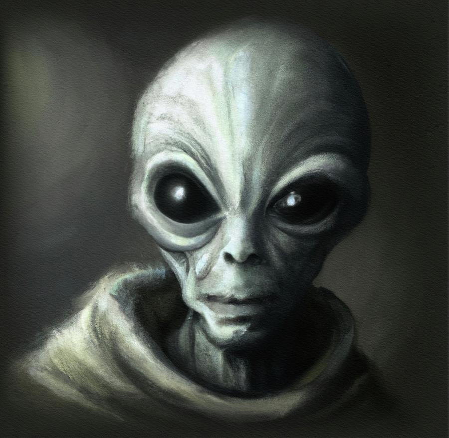 Old Alien Painting by Esoterica Art Agency - Fine Art America