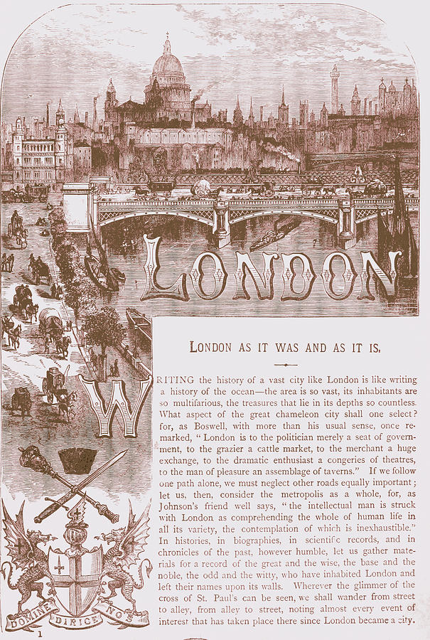 Old and New London, 1887 Drawing by AM FineArtPrints