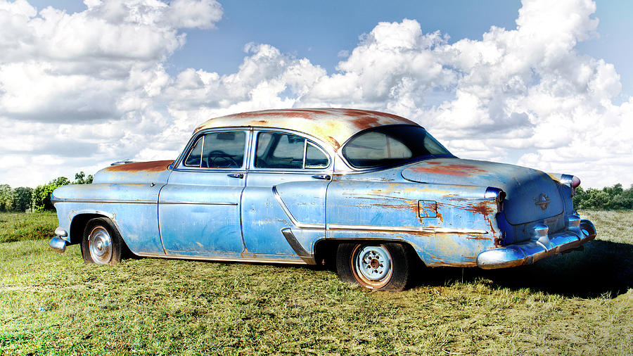 Old And Rusted Oldsmobile Ninety Eight  - classic car photograph Photograph by Ann Powell