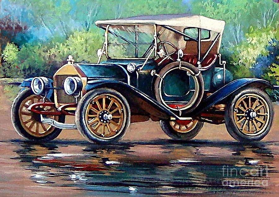 vintage car paintings