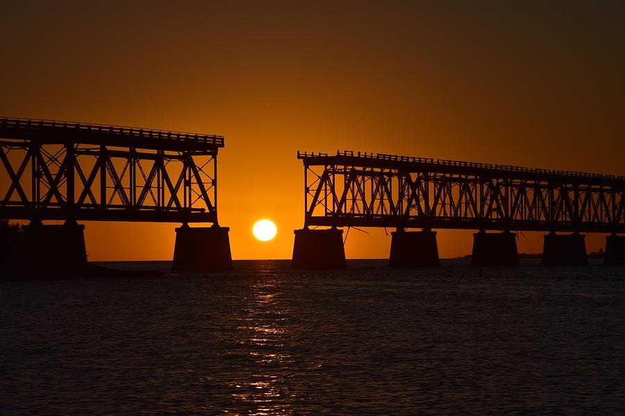 Old Bahia Honda Rail Bridge Sunset Photograph by Monika Salvan