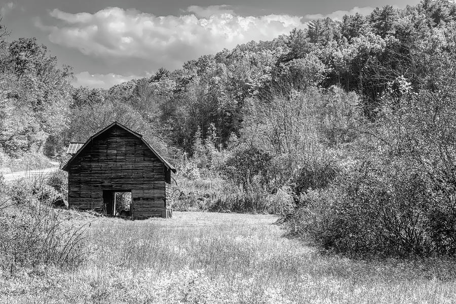 Old Barn along the Country Roads Black and White Photograph by Debra and Dave Vanderlaan