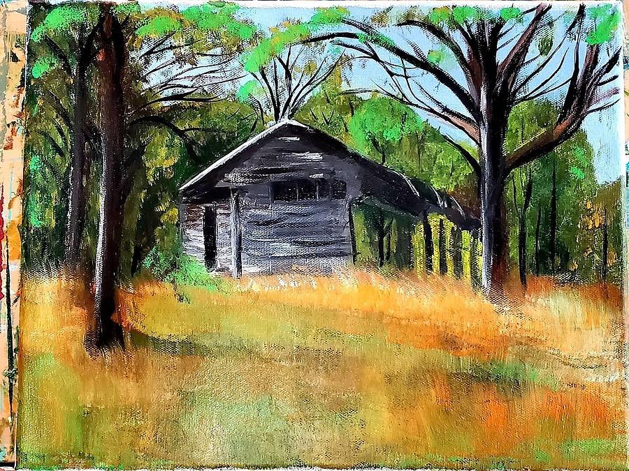 Old Barn Painting by Amy Kuenzie