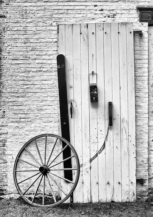 Old Barn Door And Cartwheel Photograph by Gary Slawsky