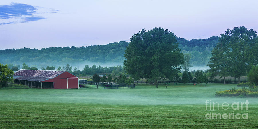 Old Barn - Foggy Beckley Creek Park - Louisville - Kentucky Photograph by Gary Whitton