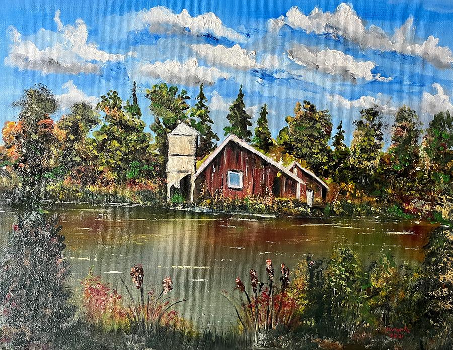 Old Barn Painting by Ryszard Ludynia
