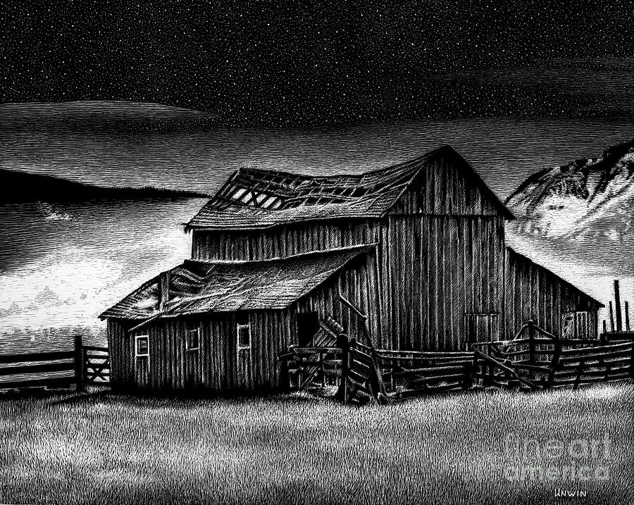 Old Barn Drawing by Sheryl Unwin