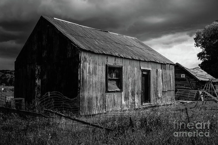 Old Barn Under Threatening Skies Bozeman Montana Photograph by Edward Fielding