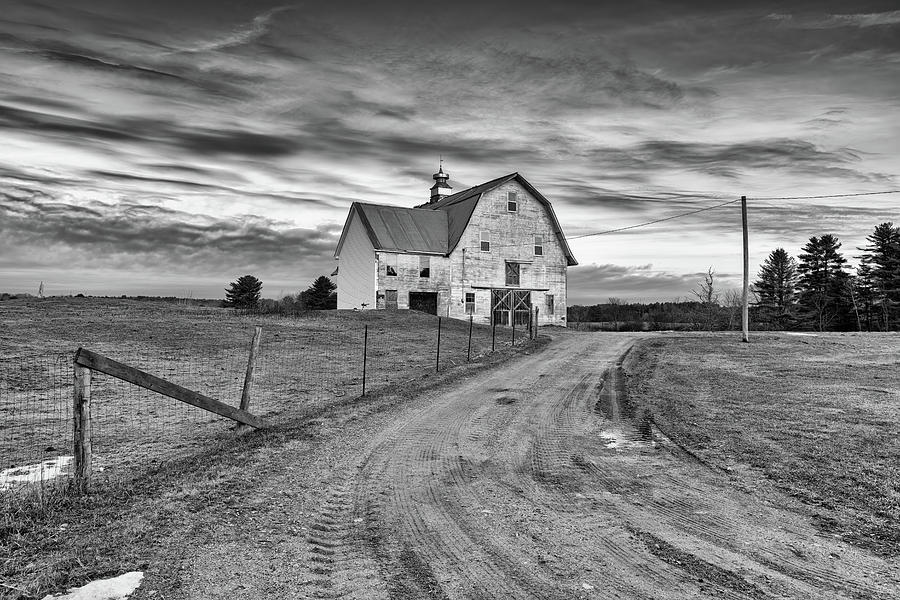 Black And White Photograph - Old Barn, Windham, in Black and White by Rick Berk