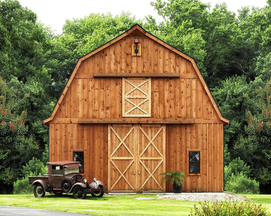 Old Barn with Vintage Truck Photograph by Bill Swartwout