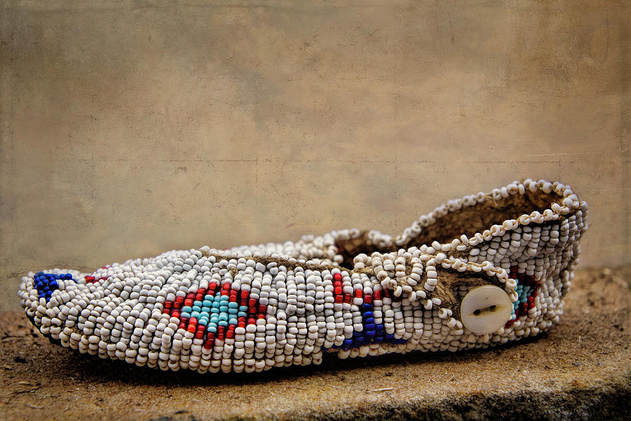 Old Beaded Moccasin Photograph by Ann Powell