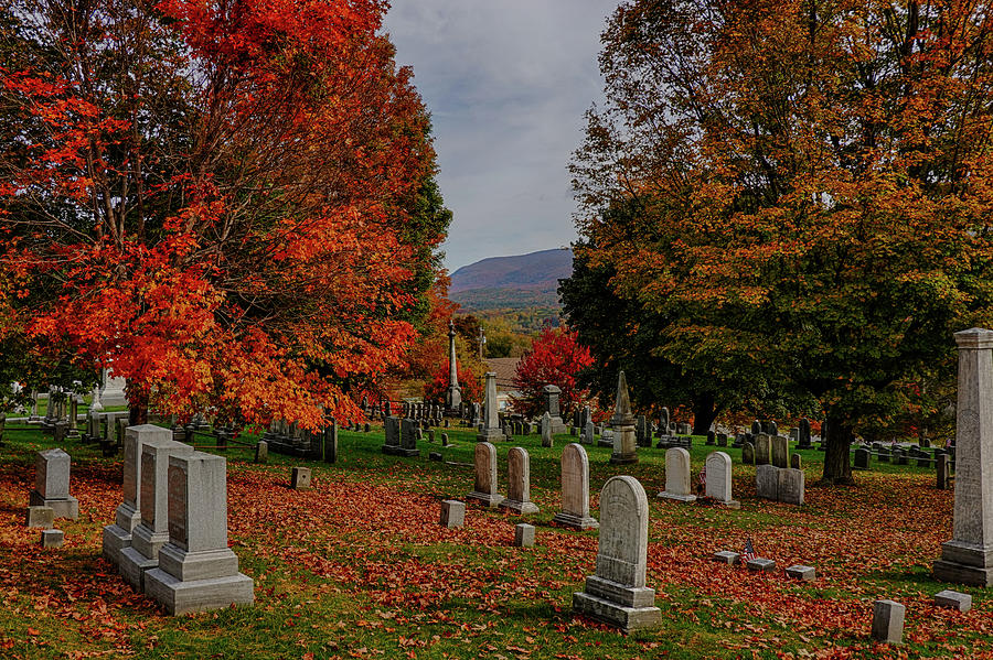 Old Bennington Cemetery Fall Foliage Bennington VT Photograph by Toby McGuire