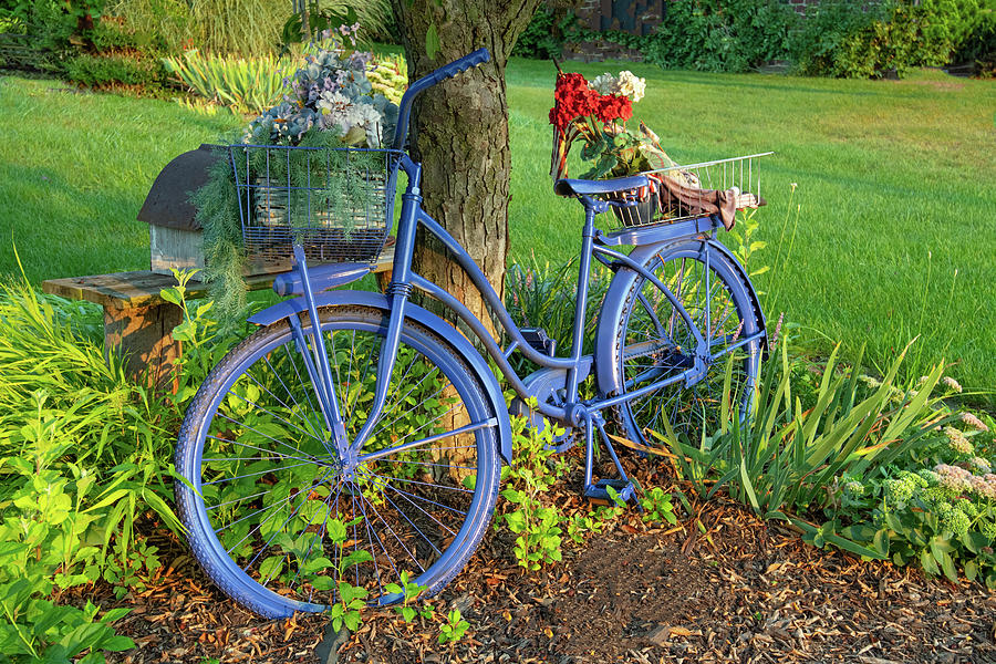 Old Bicycle with flowers-Howard County Indiana Photograph by William ...