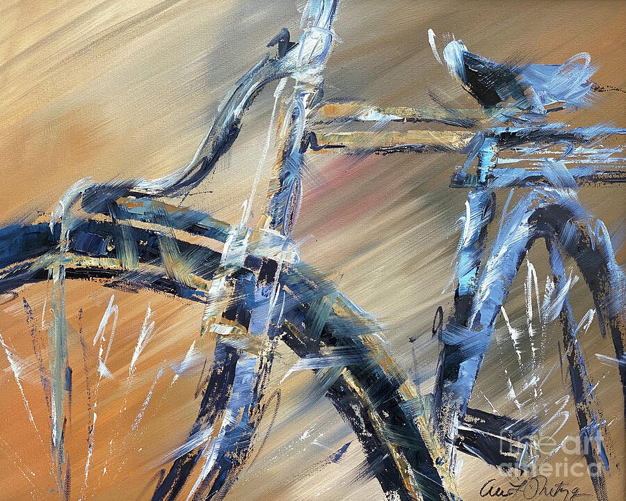 Old Bike Painting by Alan Metzger