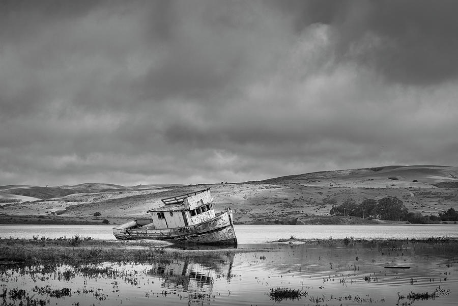 Boat Photograph - Old Boat Tomales Bay II BW by David Gordon