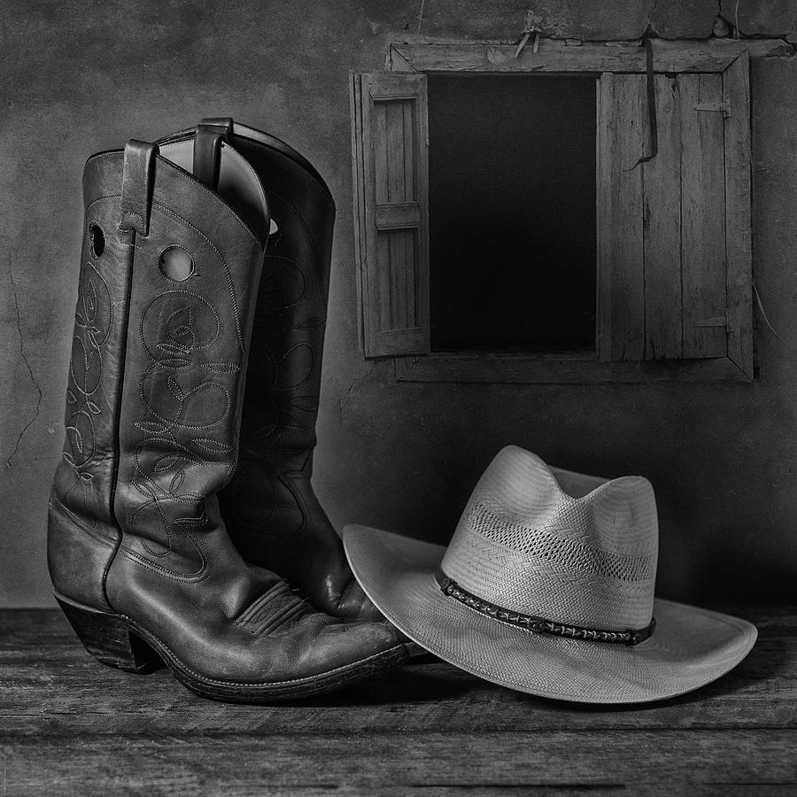 Old Boots and a Dusty Stetson Photograph by Fon Denton