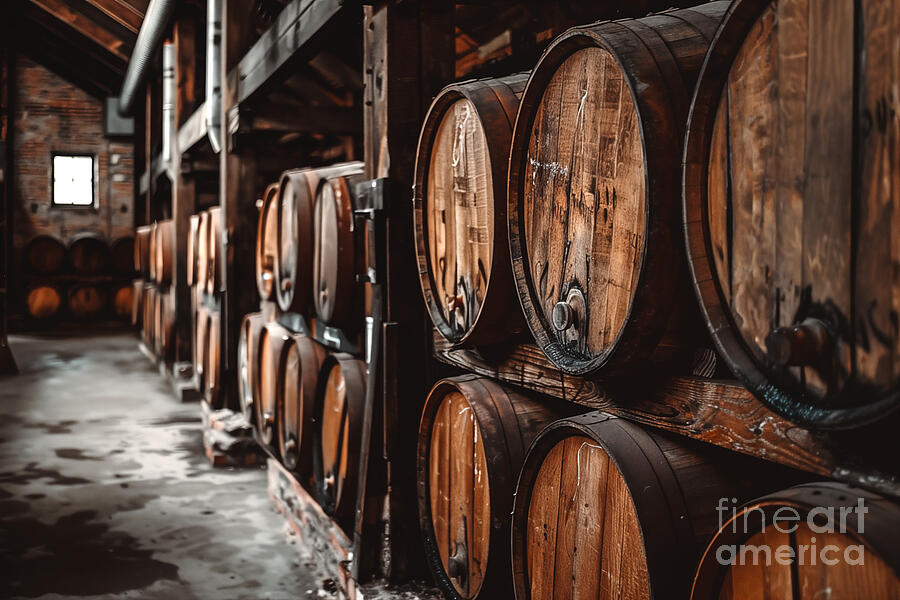 Old Bourbon whiskey barrels Photograph by Delphimages Photo Creations